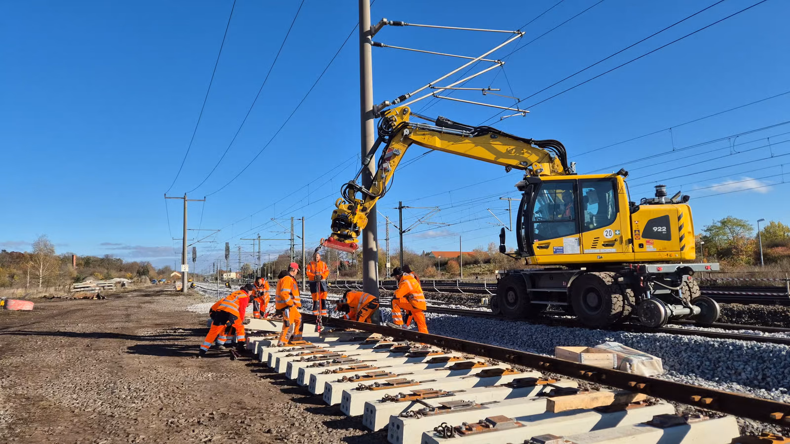 Rail excavator working on a Rhein Mosel Gleisbau project